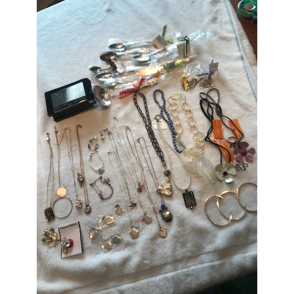 Lot large Necklace Sterling cuffs spoon Boutique closed unused FREE SHIPPING